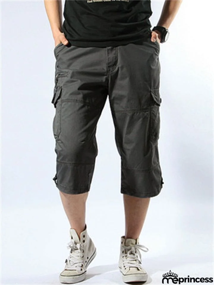 Men's Relaxed Multiple Pockets Short Cargo Trousers