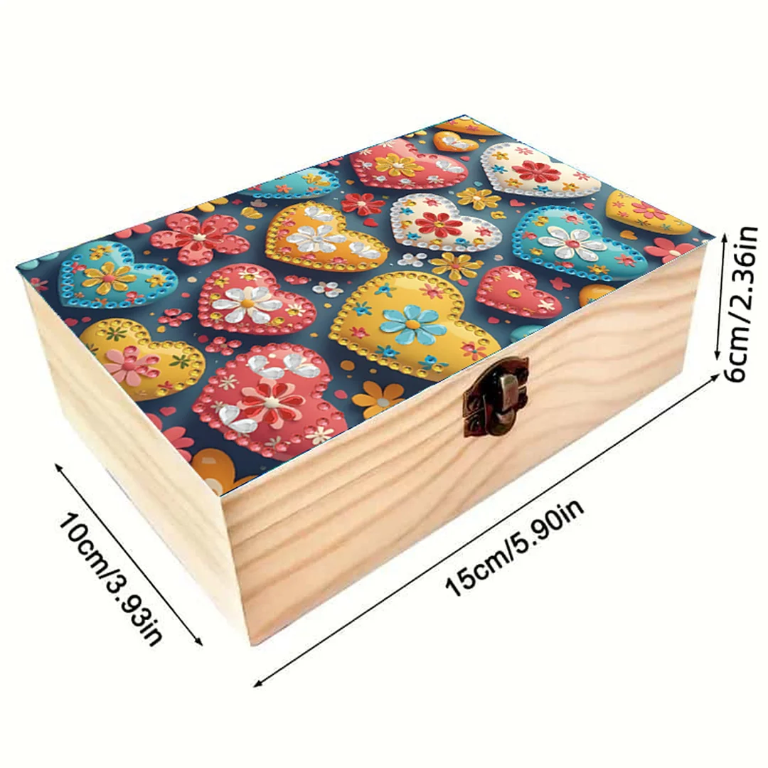 1Pc DIY Diamond Painting Wooden Storage Box Jewelry Box Kits (MZH017)