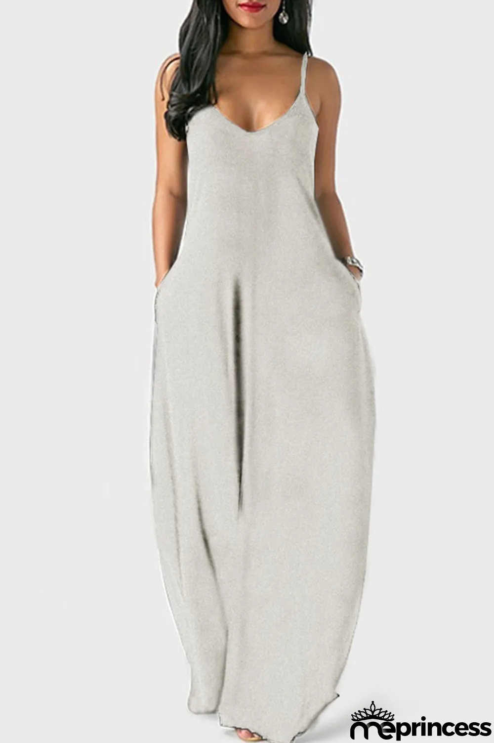 Black Milk. Fashion Sexy Casual Spaghetti Strap Sleeveless Slip Princess Dress Floor-Length Solid Dresses