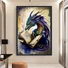 Retro Poster - Dragon Reading A Book-11CT Stamped Cross Stitch 40*60cm(Big Size)