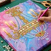 (25x25cm)DIY Chandelier Framed Handmade Pearl Painting Art Craft Kit Living Home Decor