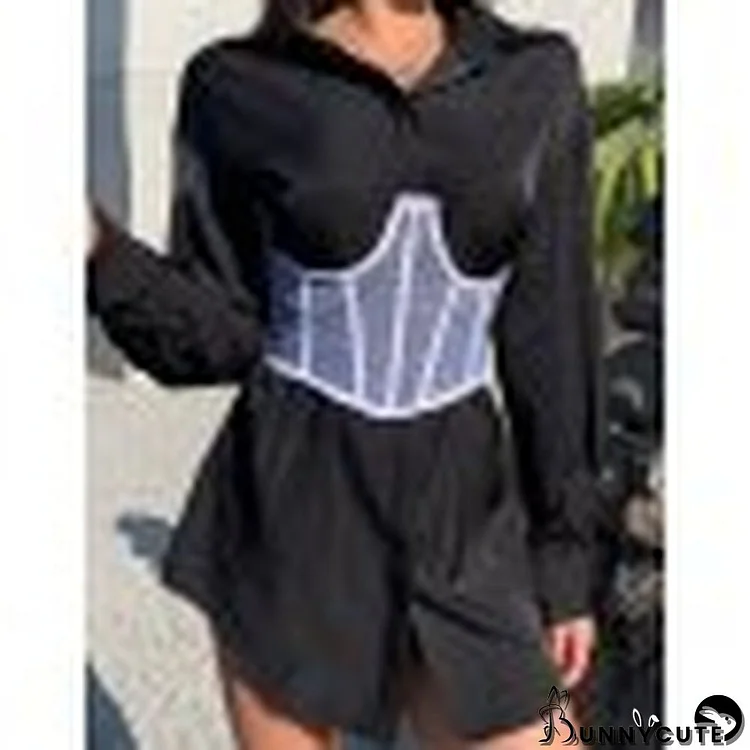 Chain Embellished Mesh Corset Top