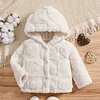 Kid Baby Girl Heart Pattern Fleece Hooded Jacket Warm Thickened Coat