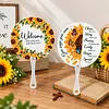 8Pcs DIY Diamond Painting Church Handheld Fans, Christian Bible Verse Scripture Hand Fans with Plastic Handles, Religious Inspirational Church Welcome Gifts for Visitors, Women Men, Bridal Shower Guest Favors