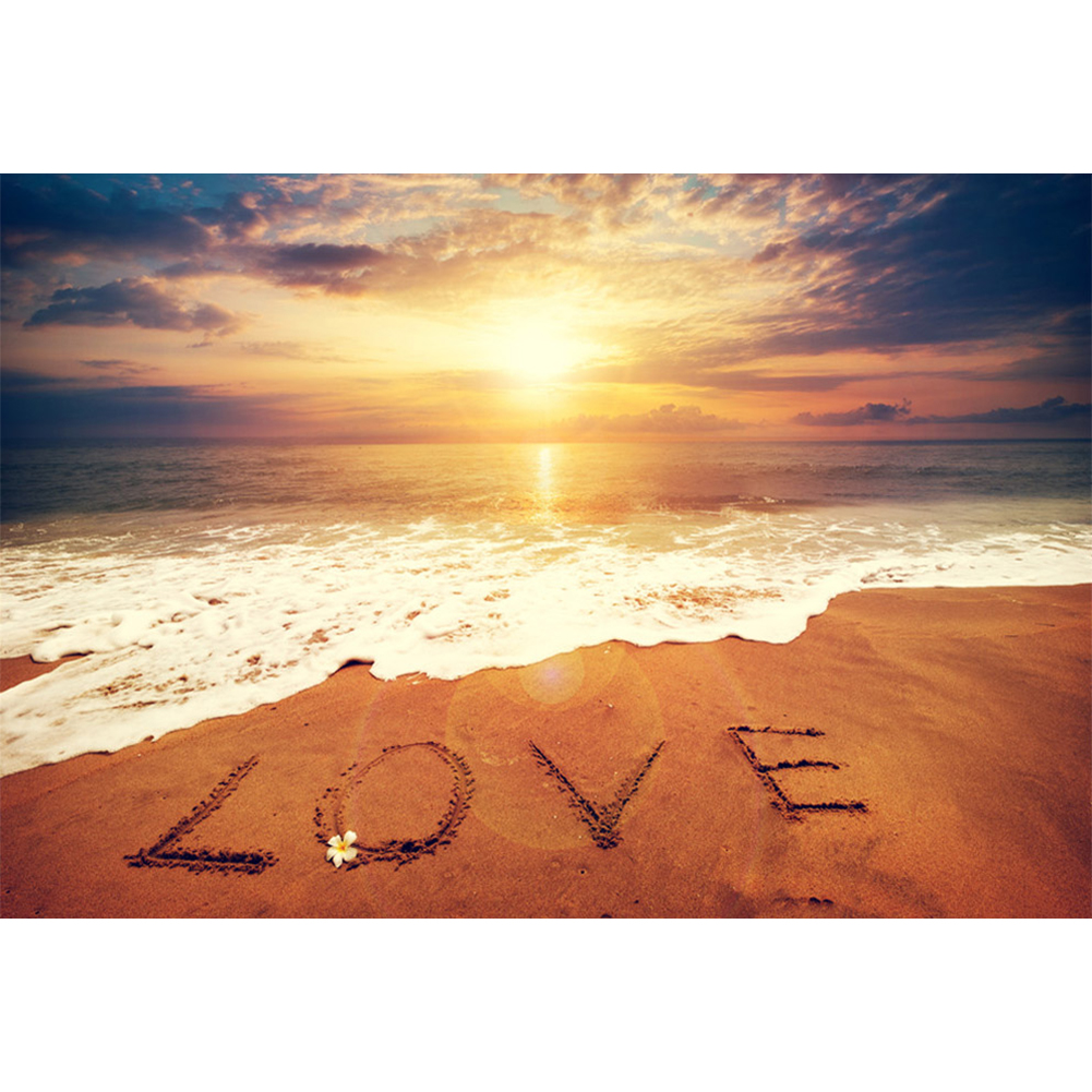 

40*30CM-Round Drill Diamond Painting-Beach LOVE, 501 Original