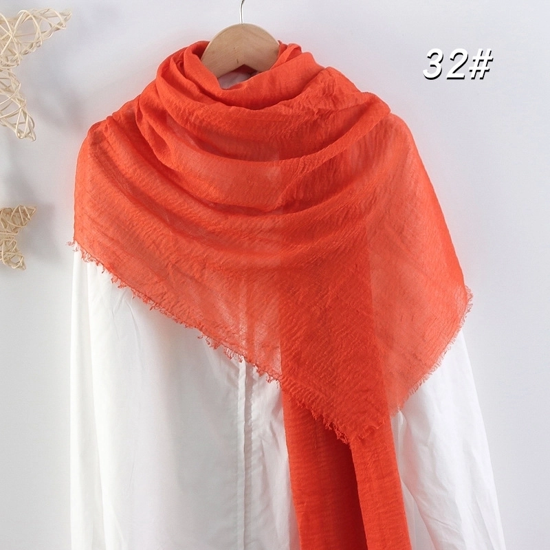 Women’s Elegant Basic Solid Color Cotton And Linen Scarf