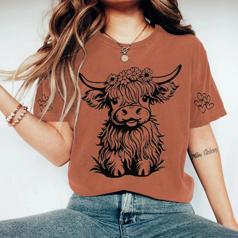 Women's Highland Cow Casual T-Shirt