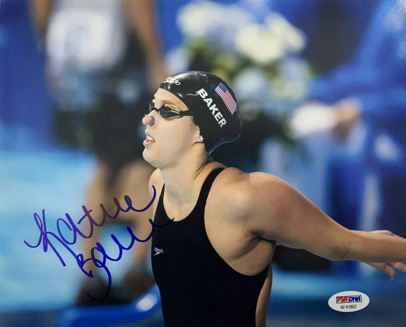 KATHLEEN BAKER HAND SIGNED 8x10 Photo Poster painting SWIMMING 2016 OLYMPICS AUTHENTIC RARE PSA