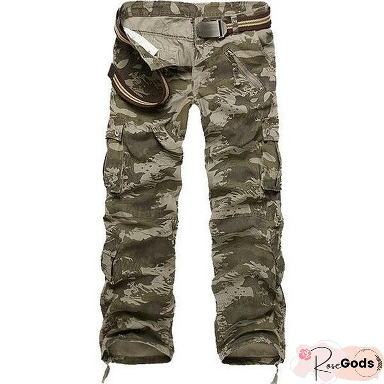 Men Cotton Cargo Pants Men Military Style Tactical Workout Straight Men Trousers Casual Camouflage Man Pants