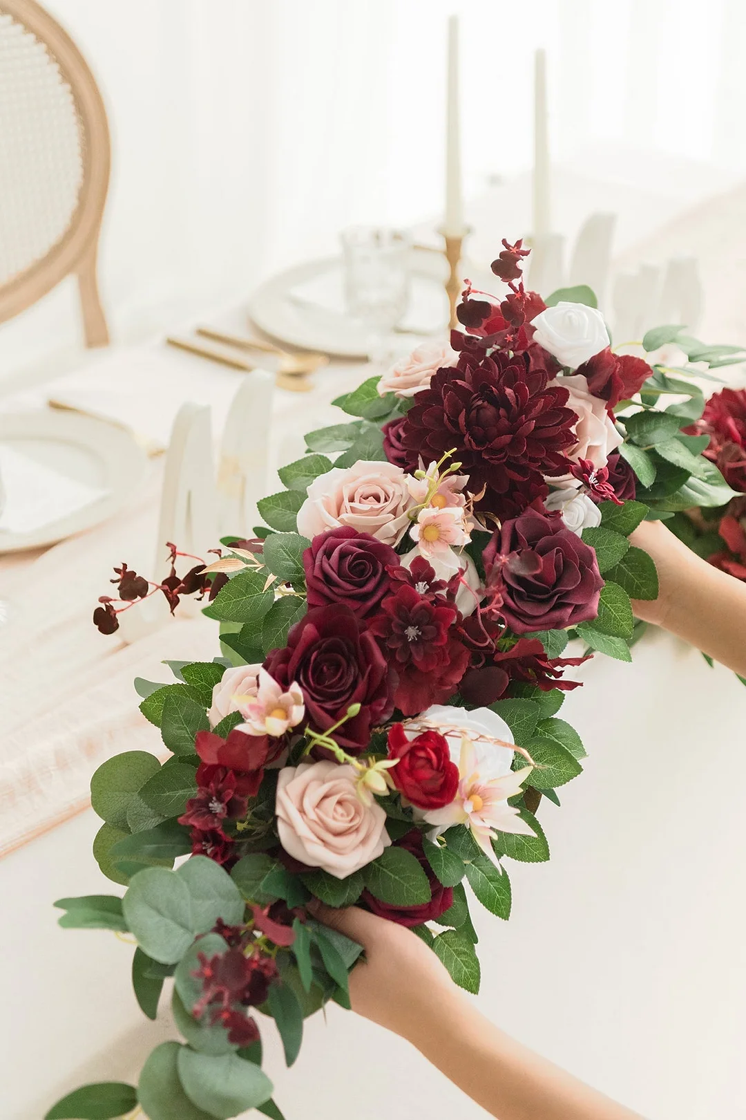 Flower Arrangements for Arch Decor in Romantic Marsala