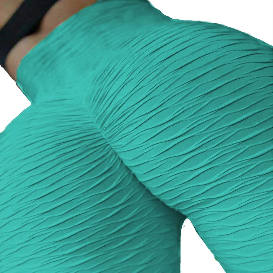 Sexy Women's  Ruched Textured Workout Butt Lift Yoga Pants