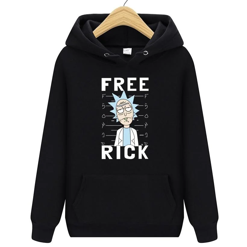 Men Hoodies Hip Hop Fashion Rick Morty Printing Cotton High Quality Casual Sweatshirts