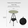 Outdoor Aluminum Alloy Triangular Folding Small Round Table Portable Adjustable Camping Table Tripod Stainless Steel Table Ultra-Light Camping Tea Table Dining Table Self-Driving Tour