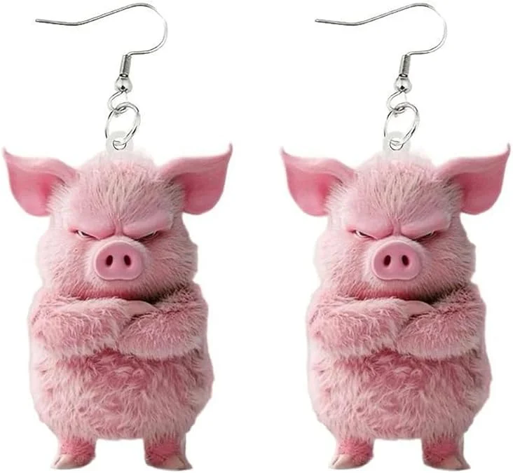 Adorable Pink Pig Earrings