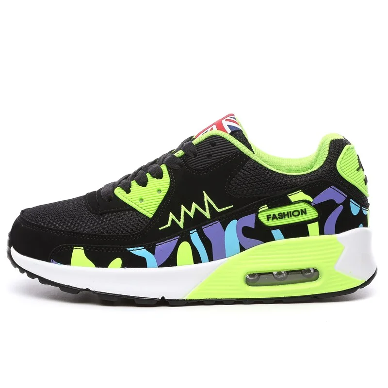 Women Running Sneakers Lace-up Air Cushion Breathable Mesh Sport Shoes Ladies Gym Sneakers Basketball Trainers Shoes Woman