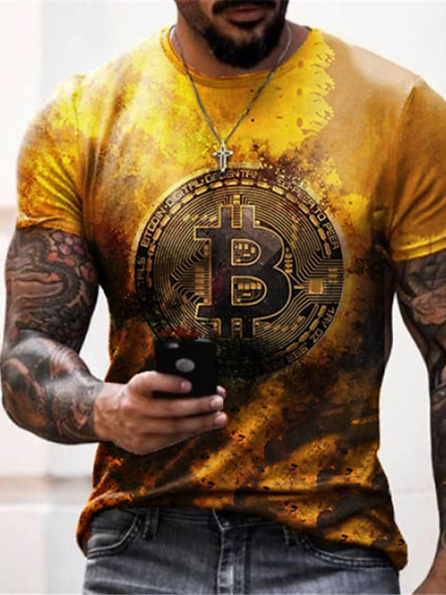 Men's T-Shirt 3D Print Short Sleeve Casual Tops