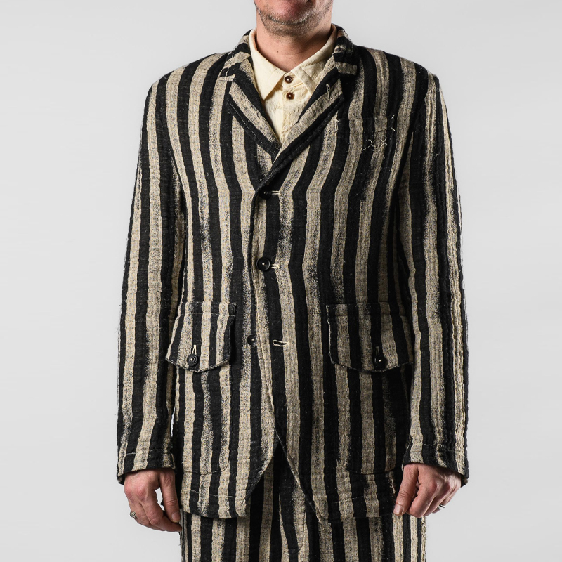 Men's Vintage Cotton and Linen Jacquard Slim Fit Blazer