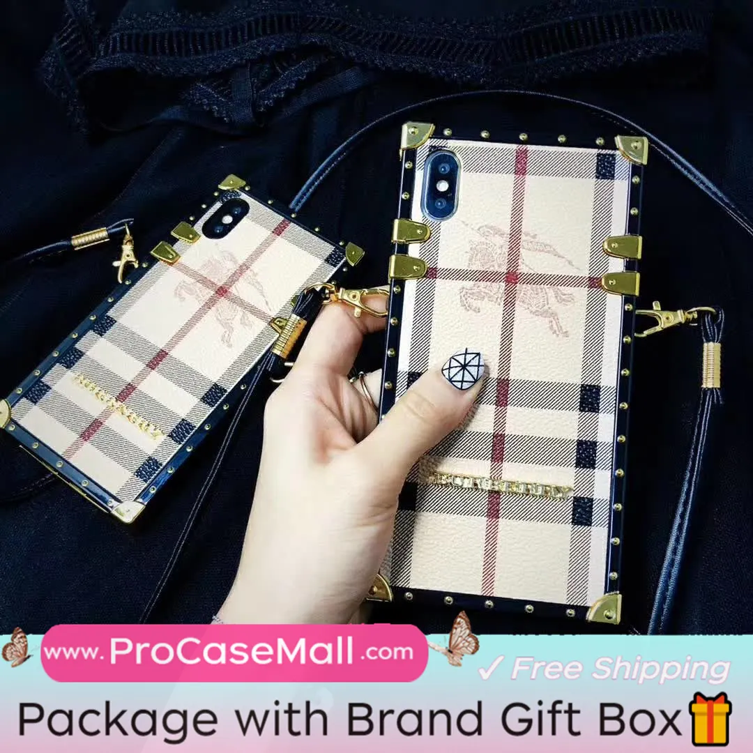 Classic Burberry Signature Canvas Leather Apple iPhone Case Samsung Galaxy Crossbody