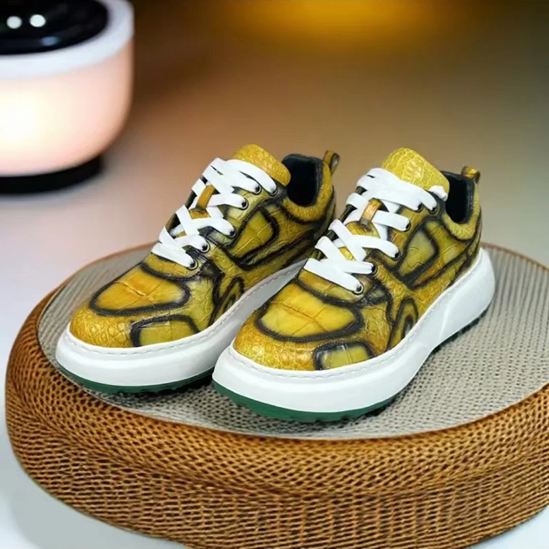 Handmade Painted Graffiti Genuine Crocodile Leather Casual Sneakers DANRRIO.COM DANRRIO