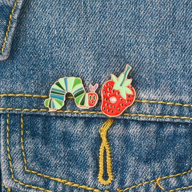 Cartoon Style Pin Fruit Alloy Stoving Varnish No Inlaid Unisex Brooches