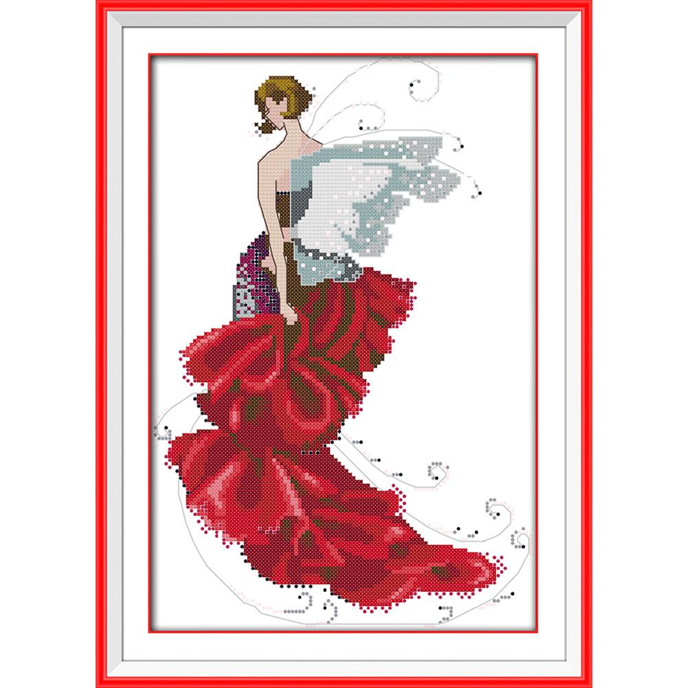 

Flower Fairy - 14CT Stamped Cross Stitch - 36*27CM, 501 Original