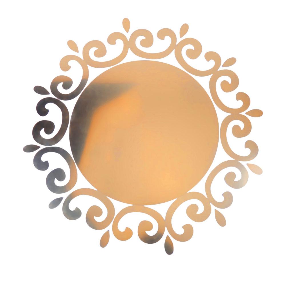 

3D Mirror Wall Sticker Bathroom Home Decor Sticker Replacement Mirror(Gold, 501 Original