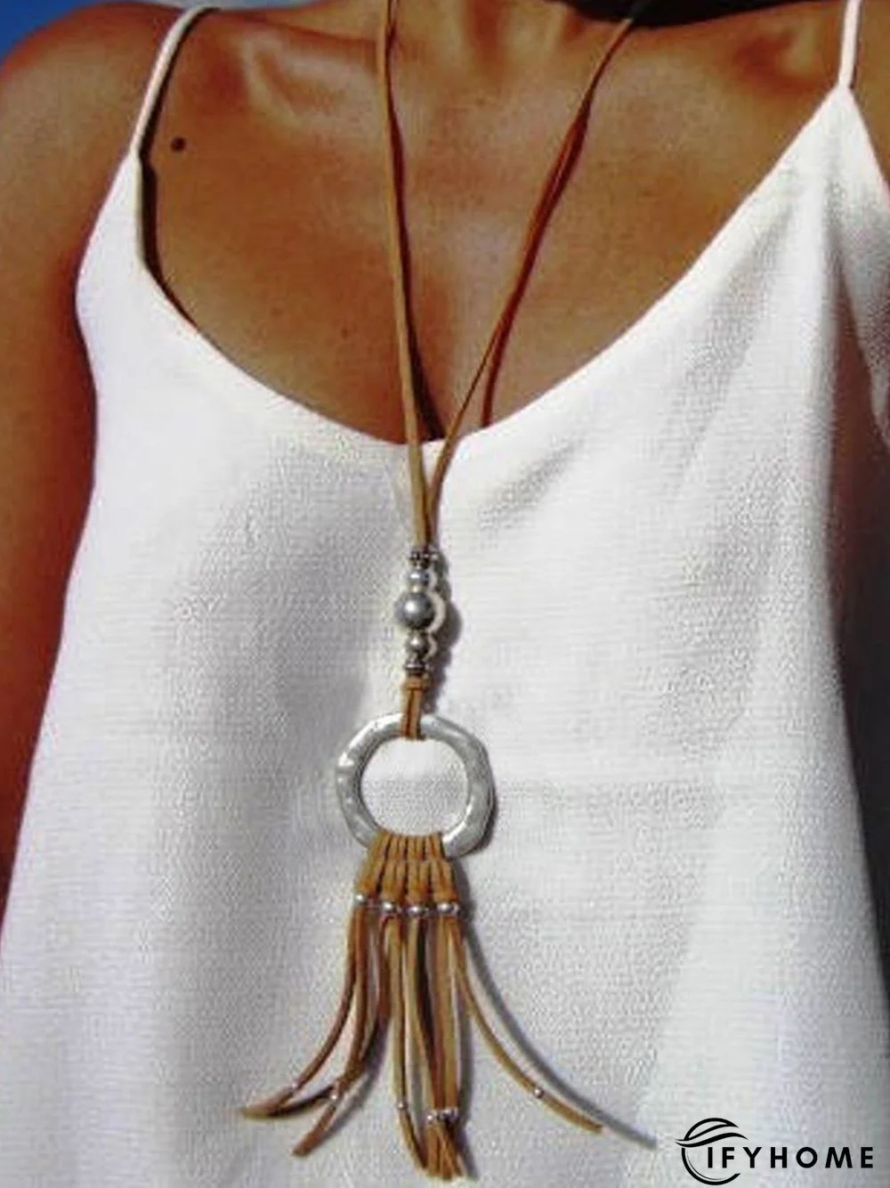 Beach Ethnic Versatile Leather Rope Long Necklace | IFYHOME