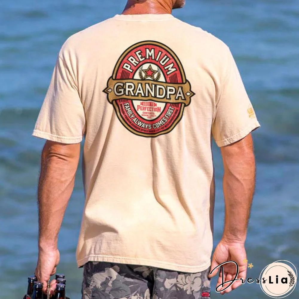 Senior Grandpa Pale Ale Round Neck Short Sleeve T-Shirt