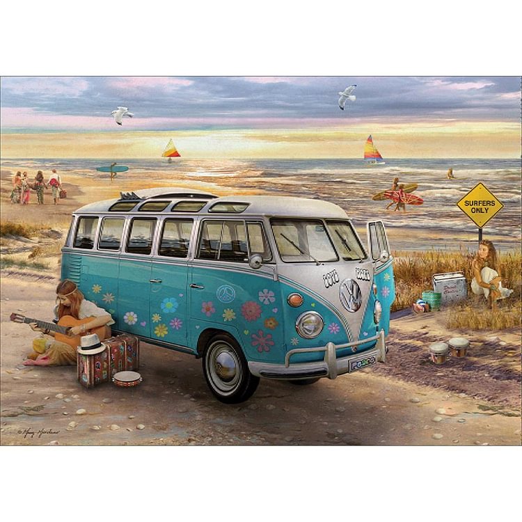 Peinture de diamant - Full Round - Blue Bus