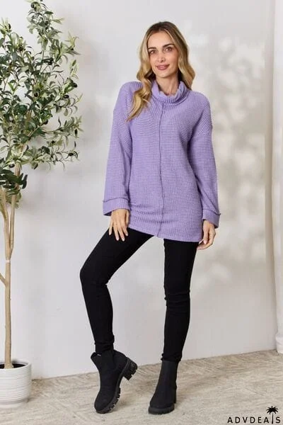 BiBi Exposed Seam Waffle Knit Top