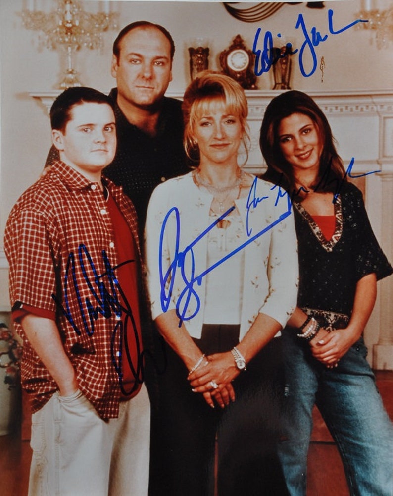 THE SOPRANOS CAST Signed Photo Poster painting X4James Gandolfini, Edie Falco, Robert Iler, Jamie Lynn Sigler wcoa