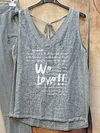 Letter Sleeveless Spaghetti Casual Suits