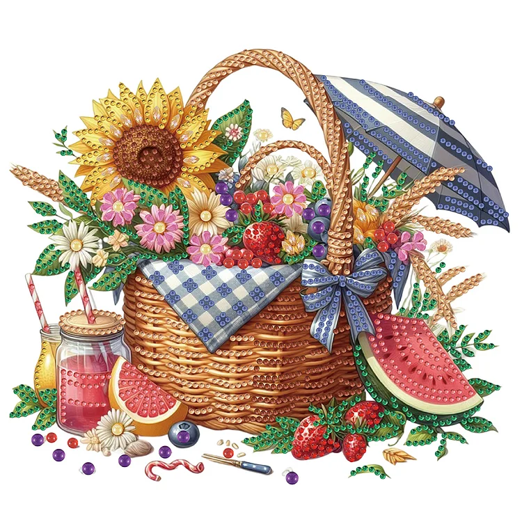 Summer Fruits 30*30CM (Canvas) Special Shaped Drill Diamond Painting gbfke