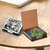 Animals Leather Diamond Art Note Box with 160 Sheets of Paper for DIY Art Craft