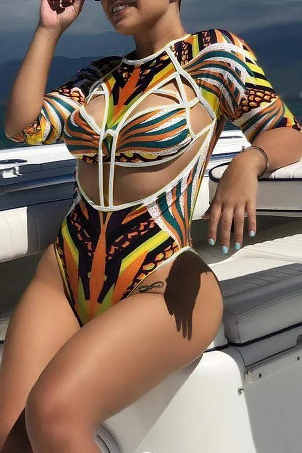 Sexy Hollowed-out  One-piece Swimwears