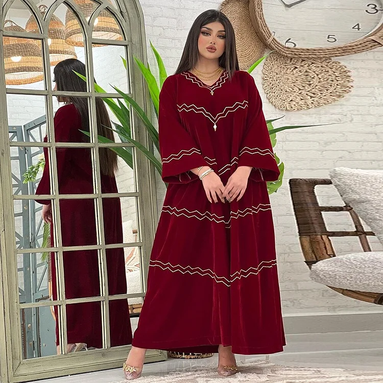 African Americans fashion QFY Muslim Fashion Abayas For Women Dubai Turkey Long Sleeve Dresses Caftan Marocain Femme Luxury High Class Party Wears Boubou Ankara Style QueenFunky