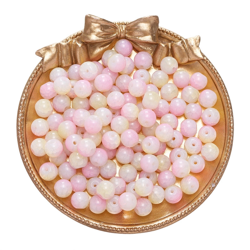 50 PCS/Package Diameter 10mm Diameter 4mm Diameter 8mm Glass Solid Color Jewelry Accessories