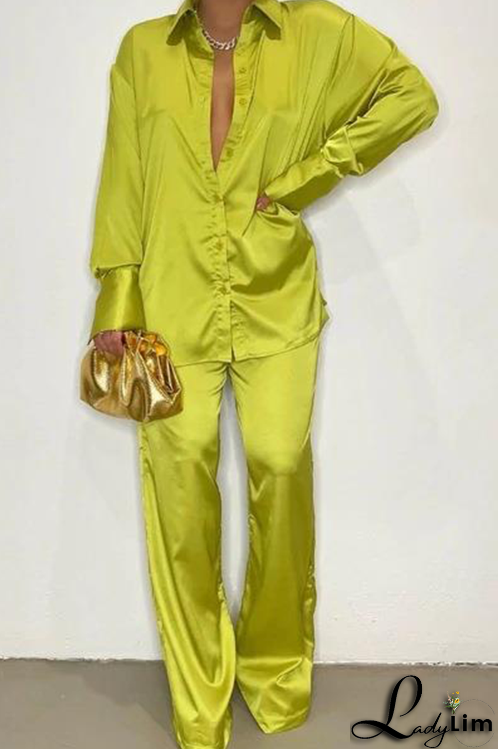 Coffee Casual Solid Patchwork Turndown Collar Long Sleeve Two Pieces