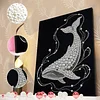 DIY Pearl Painting White Whale for Home Wall Decor with Frame(40*30cm)