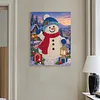 (30x40cm)DIY Pearl Painting Framed Snowman Handmade Pearl Material Art Kit Living Room Decor