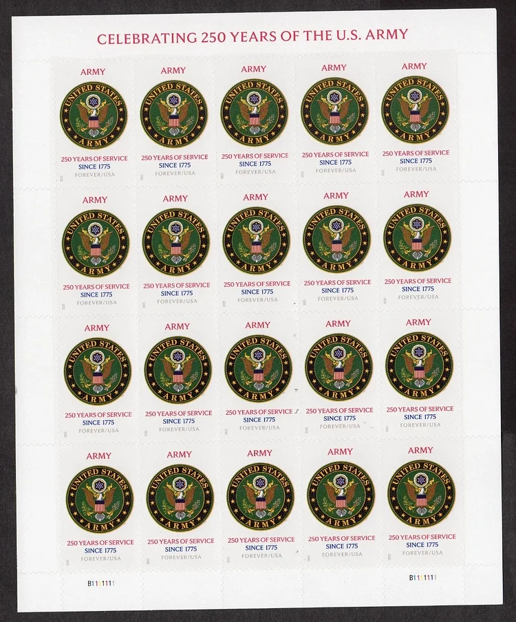 2025 US Army 250th Anniversary Honors Forever Stamps