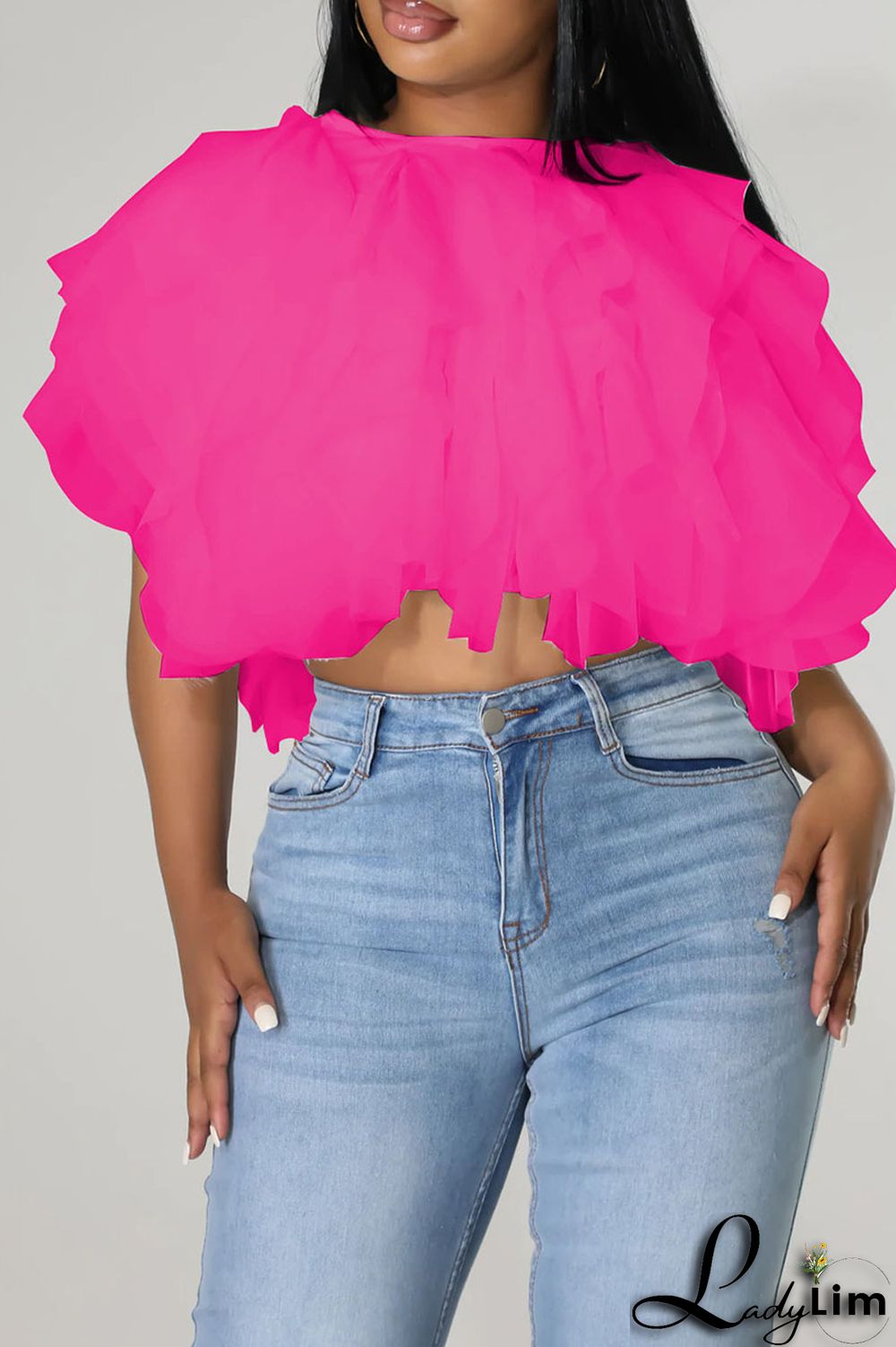 Green Fashion Sweet Solid Patchwork Asymmetrical O Neck Tops