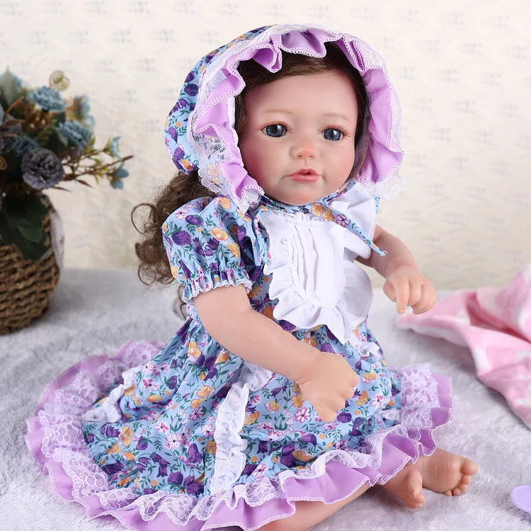 Babeside 20'' Reborn Toddler Doll Purple Skirt Girl Shayla