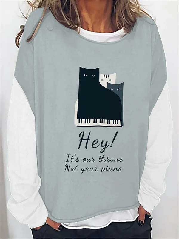 Women's Hey It's Our Throne Not Your Piano Print Sweatshirt