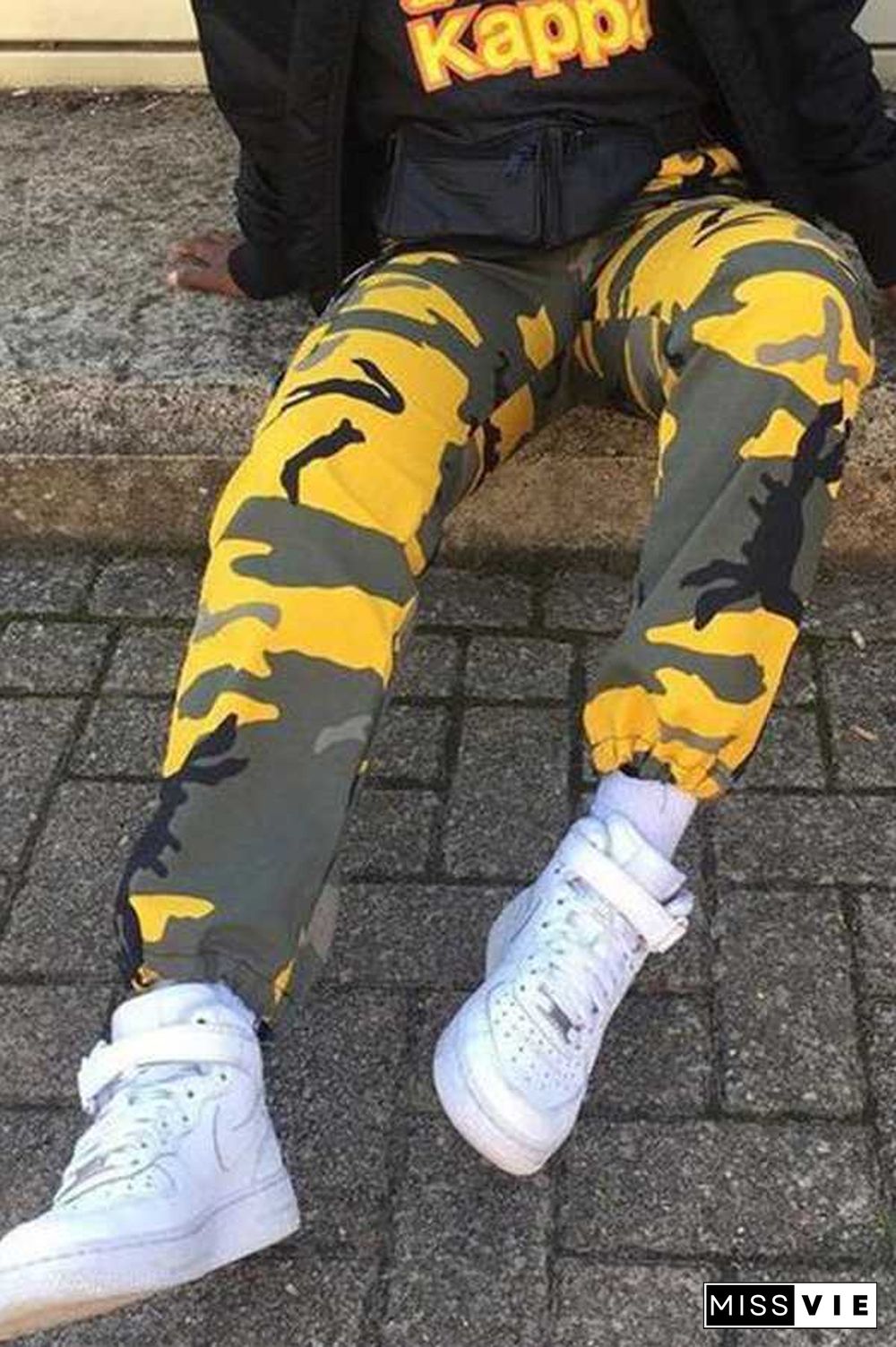 High Waisted Camouflage Cargo Trousers Camo Pants