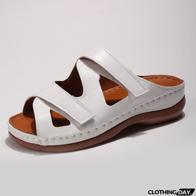 Summer Hollow Out Velcro Wedge Heel Casual Slippers for Women