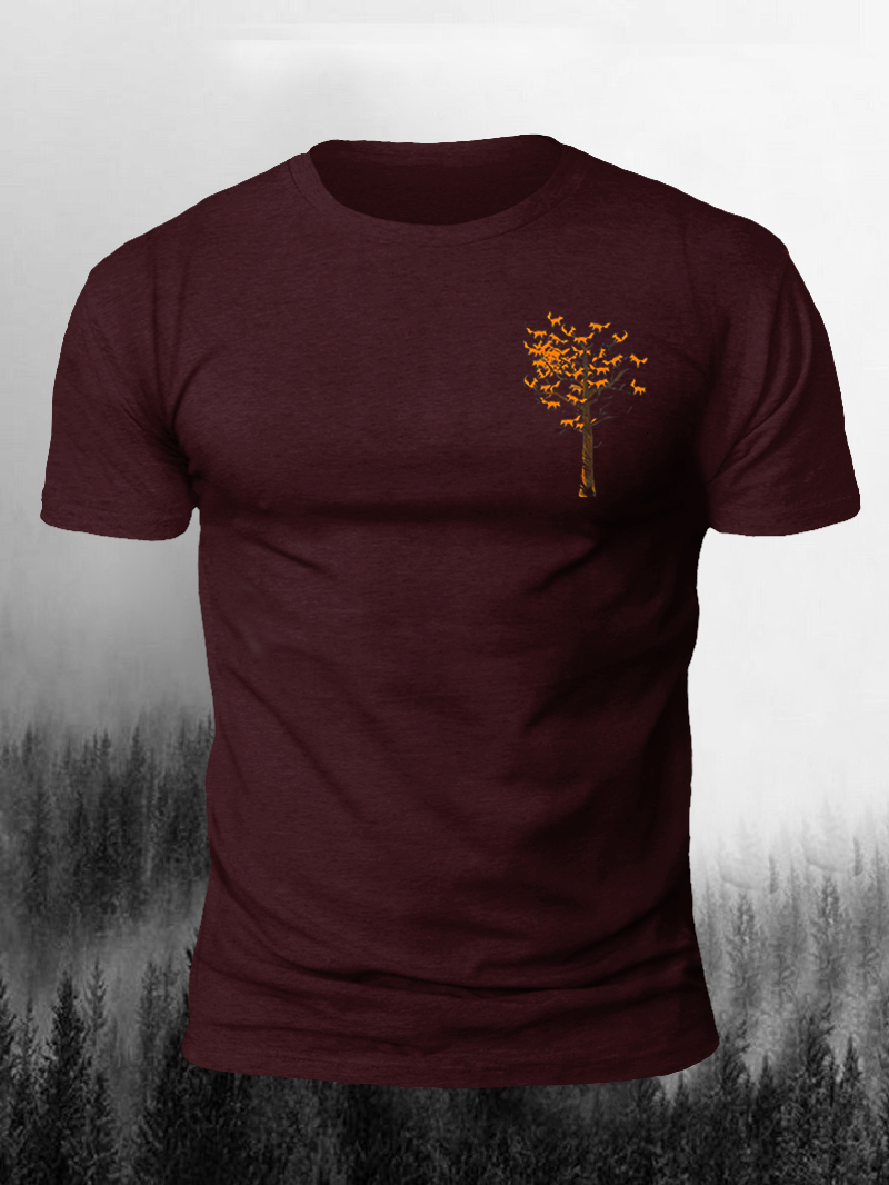 Fox Tree Print Short Sleeve T-Shirt