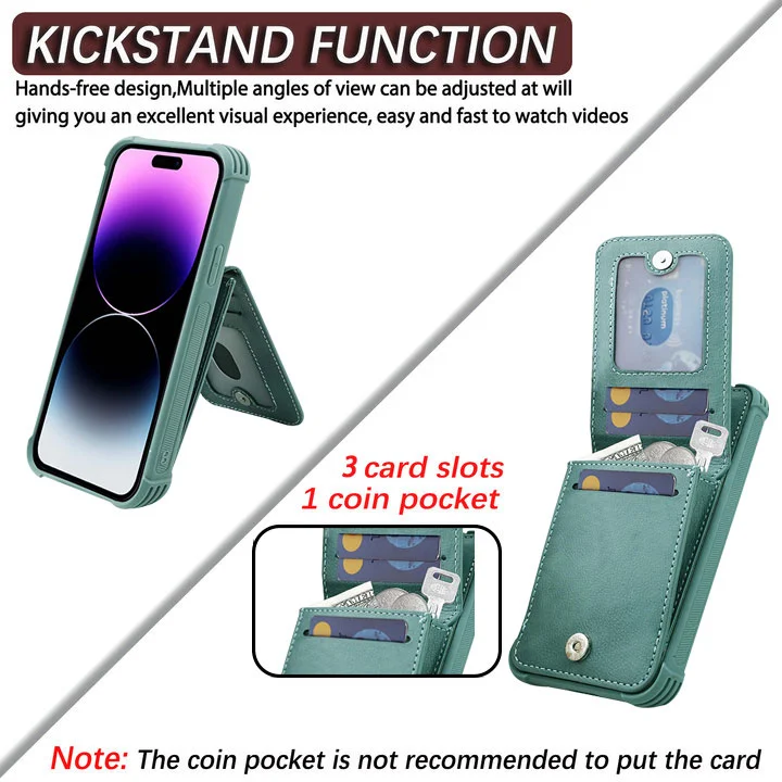 VANAVAGY Wallet Case for Apple iPhone 14 Pro 5G 6.1