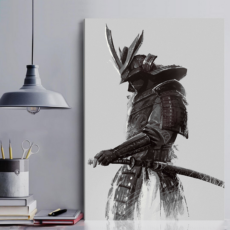Black and White Warriorr Canvas Wall Art  varity-store