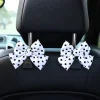 Polka Dot Bowknot Car Backseat Hanger Hooks for Bags and Purse
